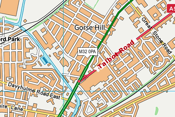 M32 0PA map - OS VectorMap District (Ordnance Survey)