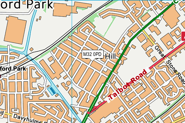 M32 0PD map - OS VectorMap District (Ordnance Survey)