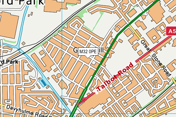 M32 0PE map - OS VectorMap District (Ordnance Survey)