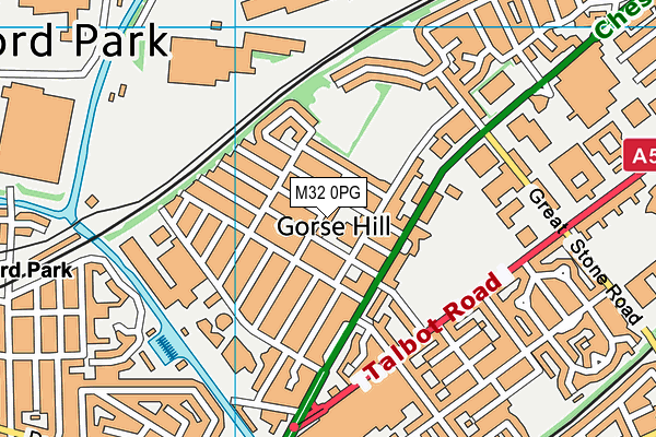 M32 0PG map - OS VectorMap District (Ordnance Survey)