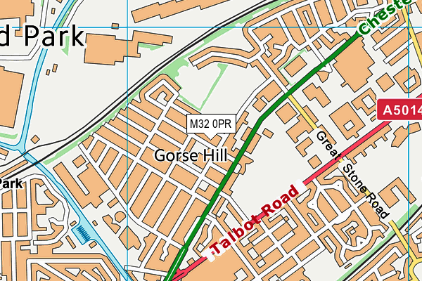 M32 0PR map - OS VectorMap District (Ordnance Survey)