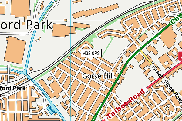 M32 0PS map - OS VectorMap District (Ordnance Survey)