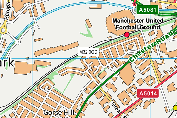 M32 0QD map - OS VectorMap District (Ordnance Survey)