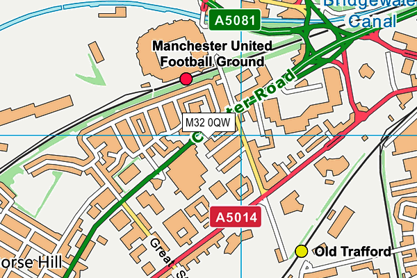 M32 0QW map - OS VectorMap District (Ordnance Survey)