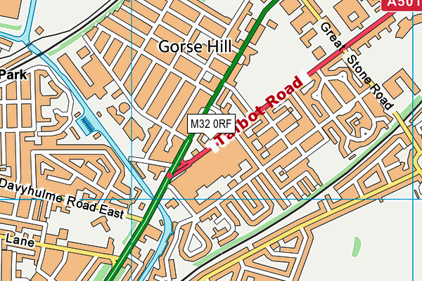 M32 0RF map - OS VectorMap District (Ordnance Survey)