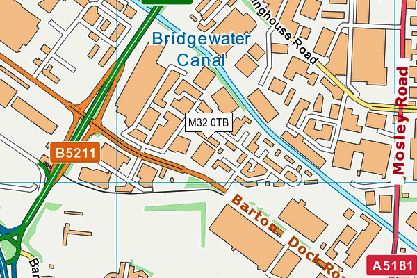 M32 0TB map - OS VectorMap District (Ordnance Survey)