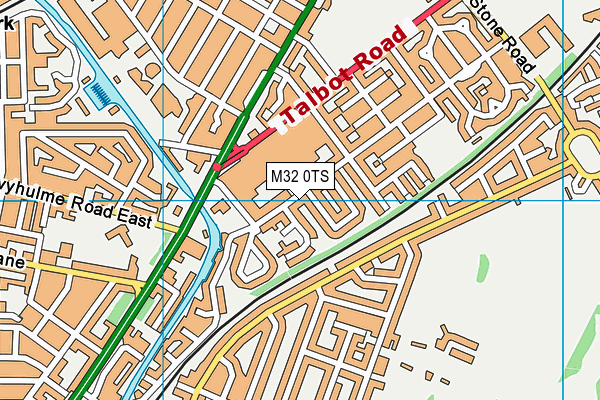 M32 0TS map - OS VectorMap District (Ordnance Survey)