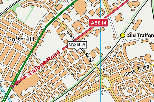 M32 0UW map - OS VectorMap District (Ordnance Survey)