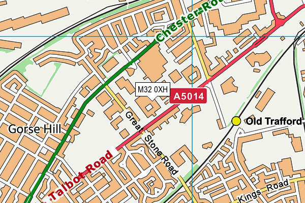Trafford College map (M32 0XH) - OS VectorMap District (Ordnance Survey)