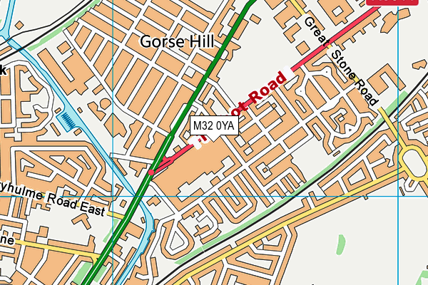 M32 0YA map - OS VectorMap District (Ordnance Survey)