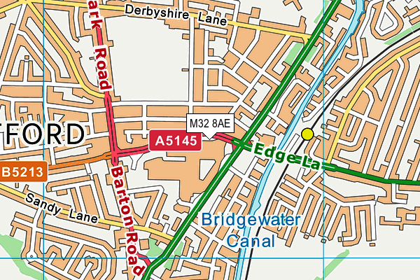 M32 8AE map - OS VectorMap District (Ordnance Survey)