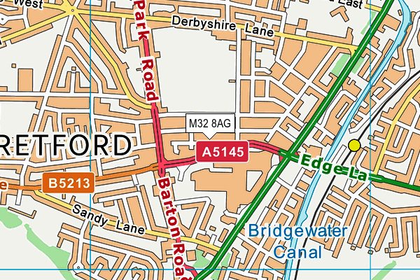 M32 8AG map - OS VectorMap District (Ordnance Survey)