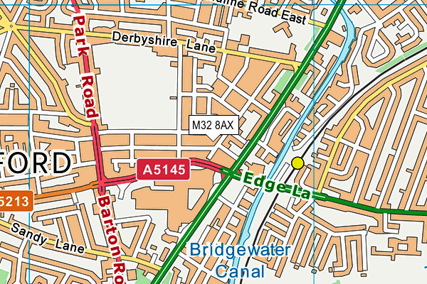 M32 8AX map - OS VectorMap District (Ordnance Survey)