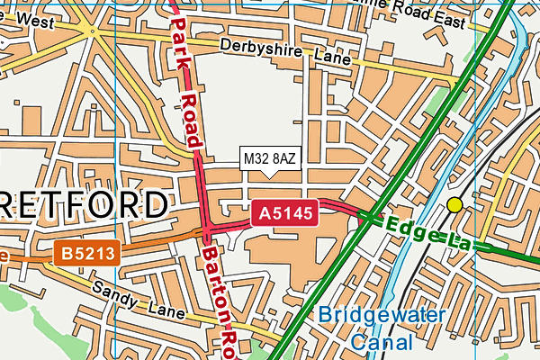 M32 8AZ map - OS VectorMap District (Ordnance Survey)