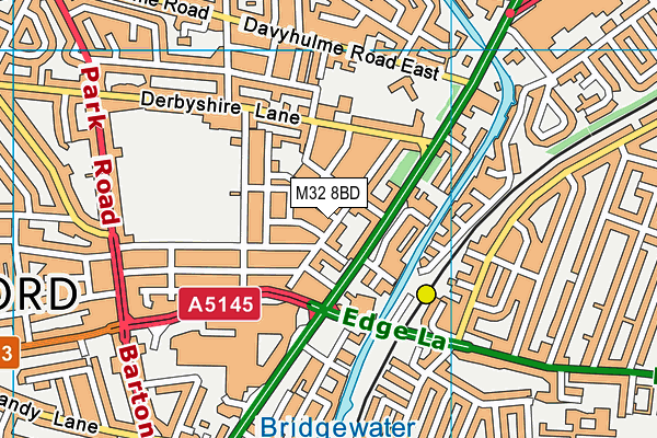 M32 8BD map - OS VectorMap District (Ordnance Survey)