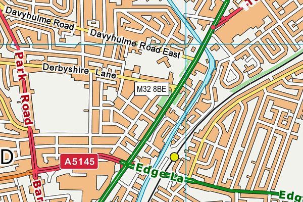 M32 8BE map - OS VectorMap District (Ordnance Survey)