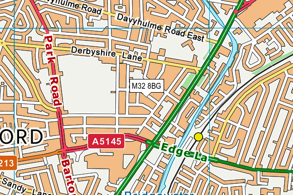 M32 8BG map - OS VectorMap District (Ordnance Survey)