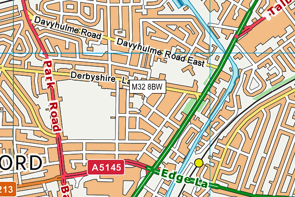 M32 8BW map - OS VectorMap District (Ordnance Survey)