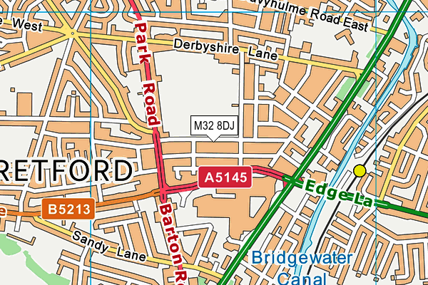 M32 8DJ map - OS VectorMap District (Ordnance Survey)