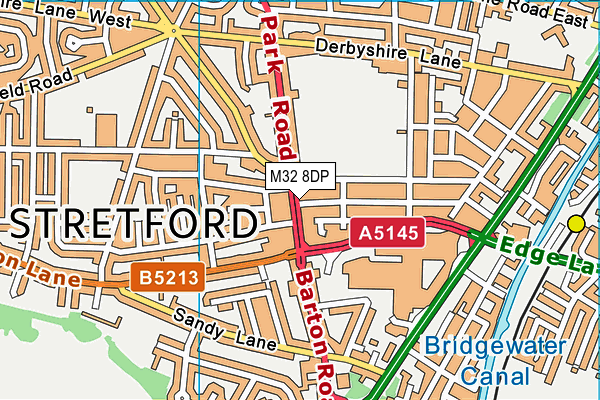 M32 8DP map - OS VectorMap District (Ordnance Survey)