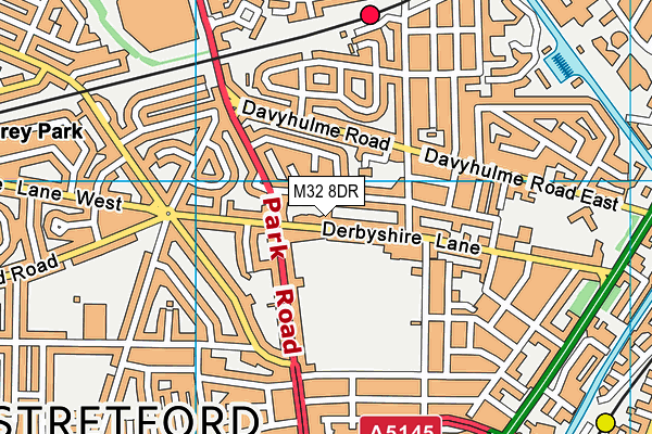 M32 8DR map - OS VectorMap District (Ordnance Survey)