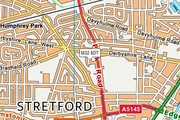 M32 8DT map - OS VectorMap District (Ordnance Survey)