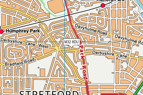 M32 8DU map - OS VectorMap District (Ordnance Survey)