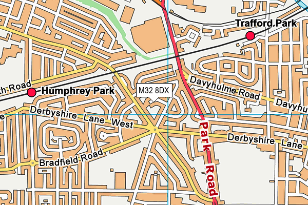 M32 8DX map - OS VectorMap District (Ordnance Survey)