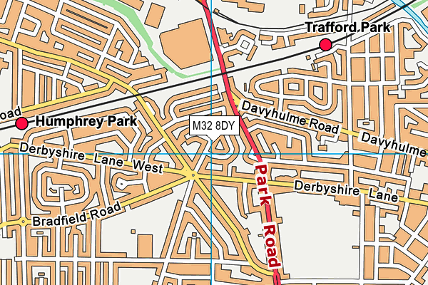M32 8DY map - OS VectorMap District (Ordnance Survey)
