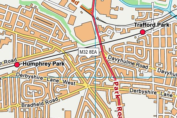 M32 8EA map - OS VectorMap District (Ordnance Survey)