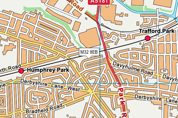 M32 8EB map - OS VectorMap District (Ordnance Survey)