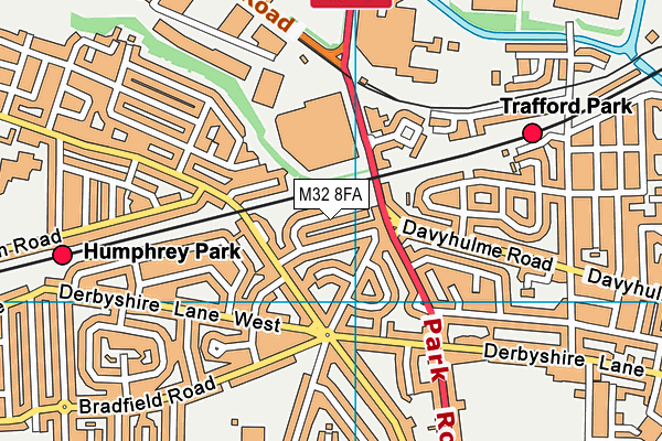 M32 8FA map - OS VectorMap District (Ordnance Survey)