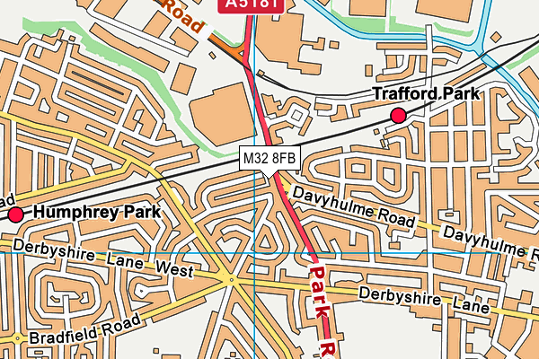 M32 8FB map - OS VectorMap District (Ordnance Survey)