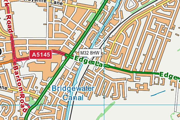 M32 8HW map - OS VectorMap District (Ordnance Survey)