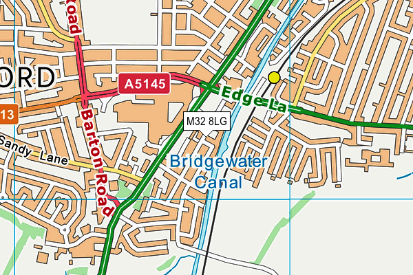 M32 8LG map - OS VectorMap District (Ordnance Survey)