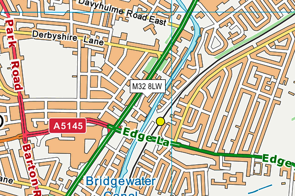 M32 8LW map - OS VectorMap District (Ordnance Survey)