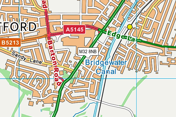 M32 8NB map - OS VectorMap District (Ordnance Survey)