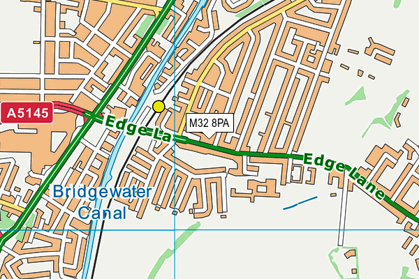 M32 8PA map - OS VectorMap District (Ordnance Survey)