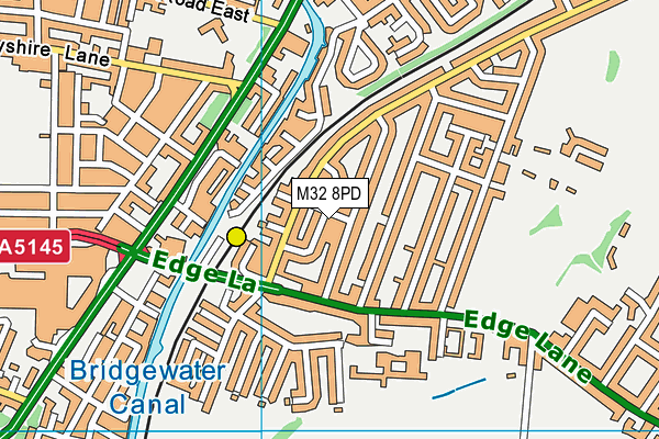 M32 8PD map - OS VectorMap District (Ordnance Survey)