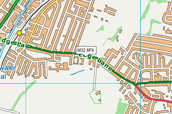 M32 8PX map - OS VectorMap District (Ordnance Survey)