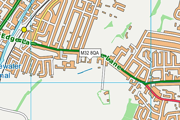 M32 8QA map - OS VectorMap District (Ordnance Survey)