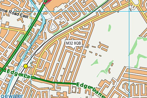 M32 8QB map - OS VectorMap District (Ordnance Survey)