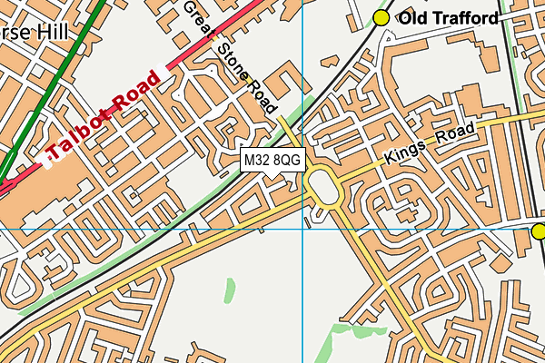 M32 8QG map - OS VectorMap District (Ordnance Survey)