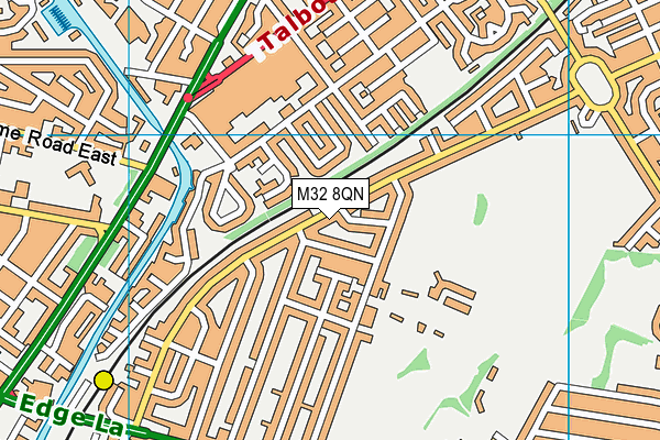 M32 8QN map - OS VectorMap District (Ordnance Survey)