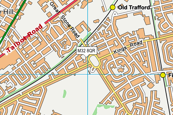 M32 8QR map - OS VectorMap District (Ordnance Survey)