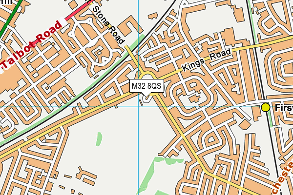 M32 8QS map - OS VectorMap District (Ordnance Survey)