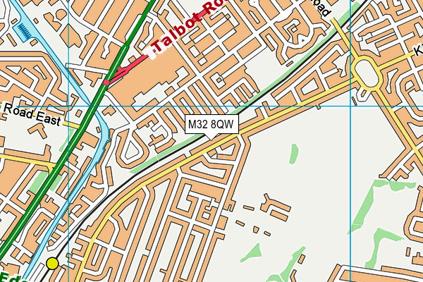 M32 8QW map - OS VectorMap District (Ordnance Survey)