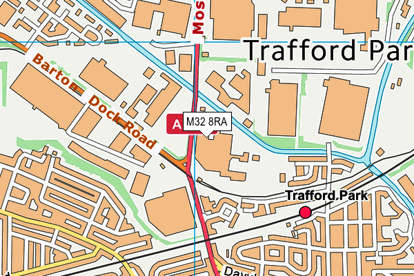 M32 8RA map - OS VectorMap District (Ordnance Survey)