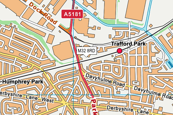 M32 8RD map - OS VectorMap District (Ordnance Survey)