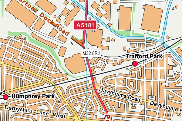 M32 8RJ map - OS VectorMap District (Ordnance Survey)